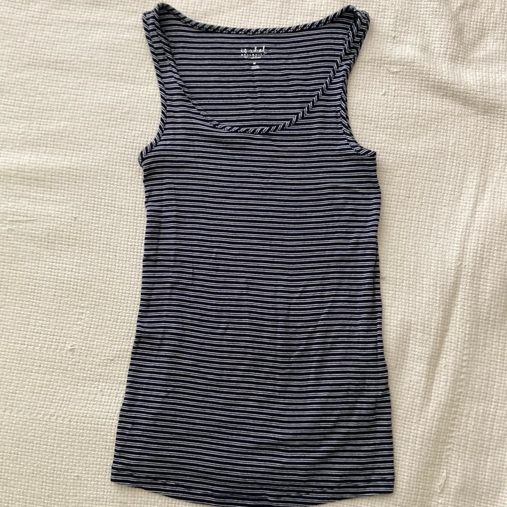 Maternity Tank Top - Isabel Maternity Classic Navy Striped size Medium